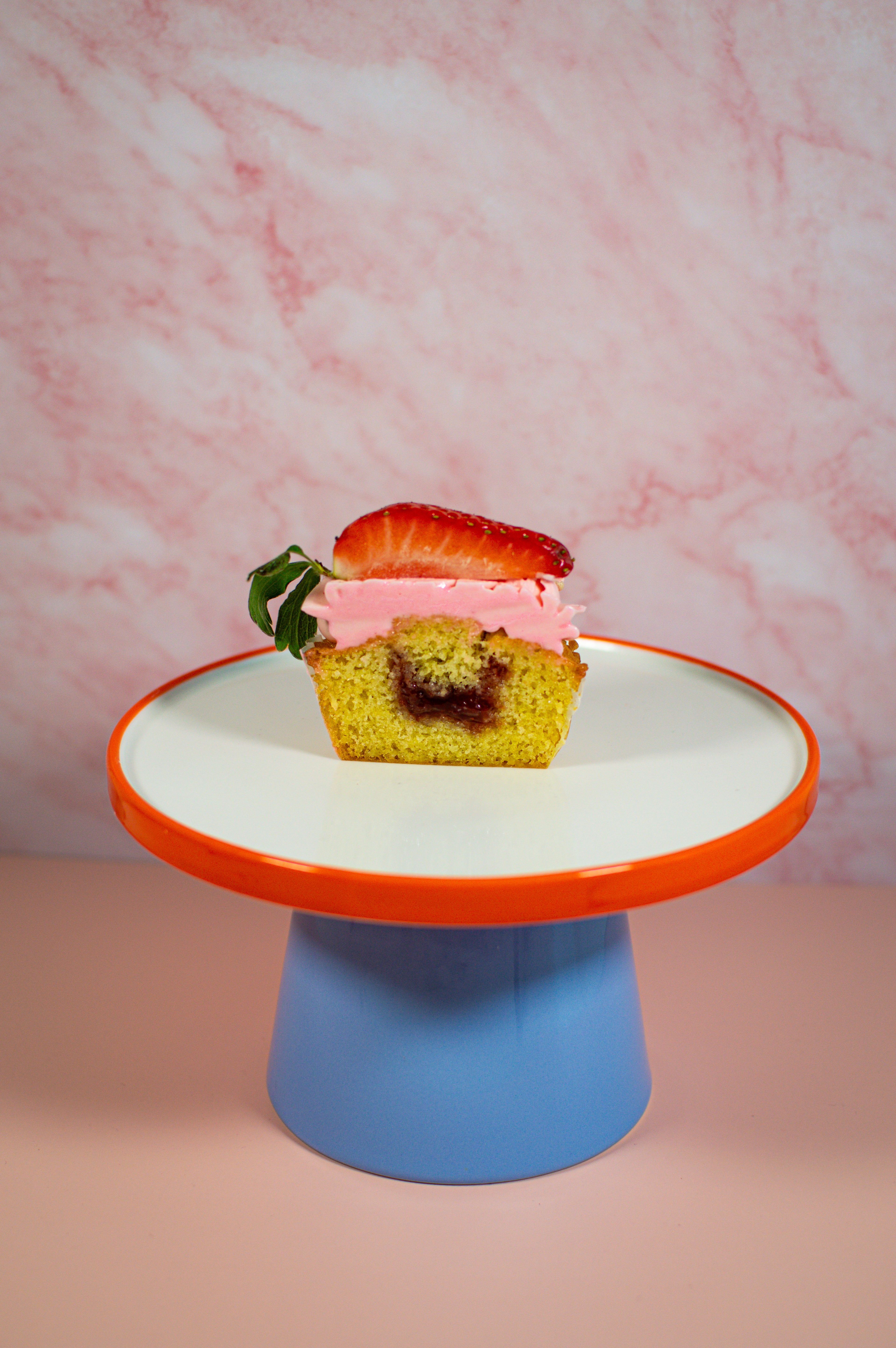 Vanille Aardbei Cupcakes